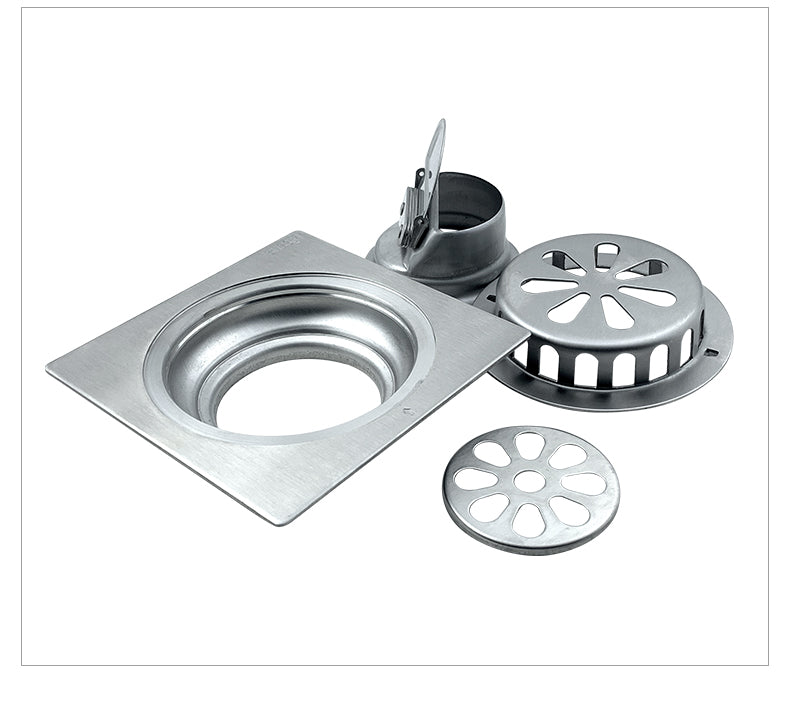 BL-SF002 Bathroom Custom Surface Plating Square Tile Insert Stainless Steel 304 Floor Drain For Hotel