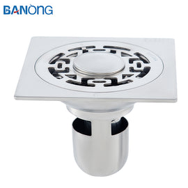 BL128CS Factory Price 304 Stainless Steel Modern Shower Square Silver Floor Drain for Hotel Villas Home