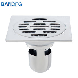 Hot Sale Solid Material 4 Inch Bathroom Drain Brass Floor Drain Conceal square Antique Brass Drain Kitchen